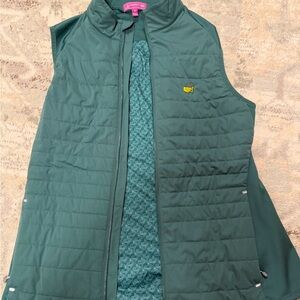 Green Quilted Vest with Masters Embroidered Logo